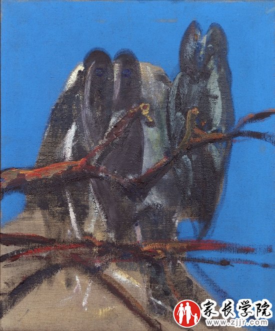 《猫头鹰》（Owls），1956 弗朗西斯·培根